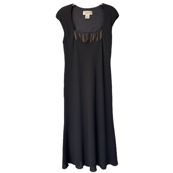 Vintage 90s Y2K Black Dress Jones New York Long Evening Gown Size 16 - Picture 3 of 11